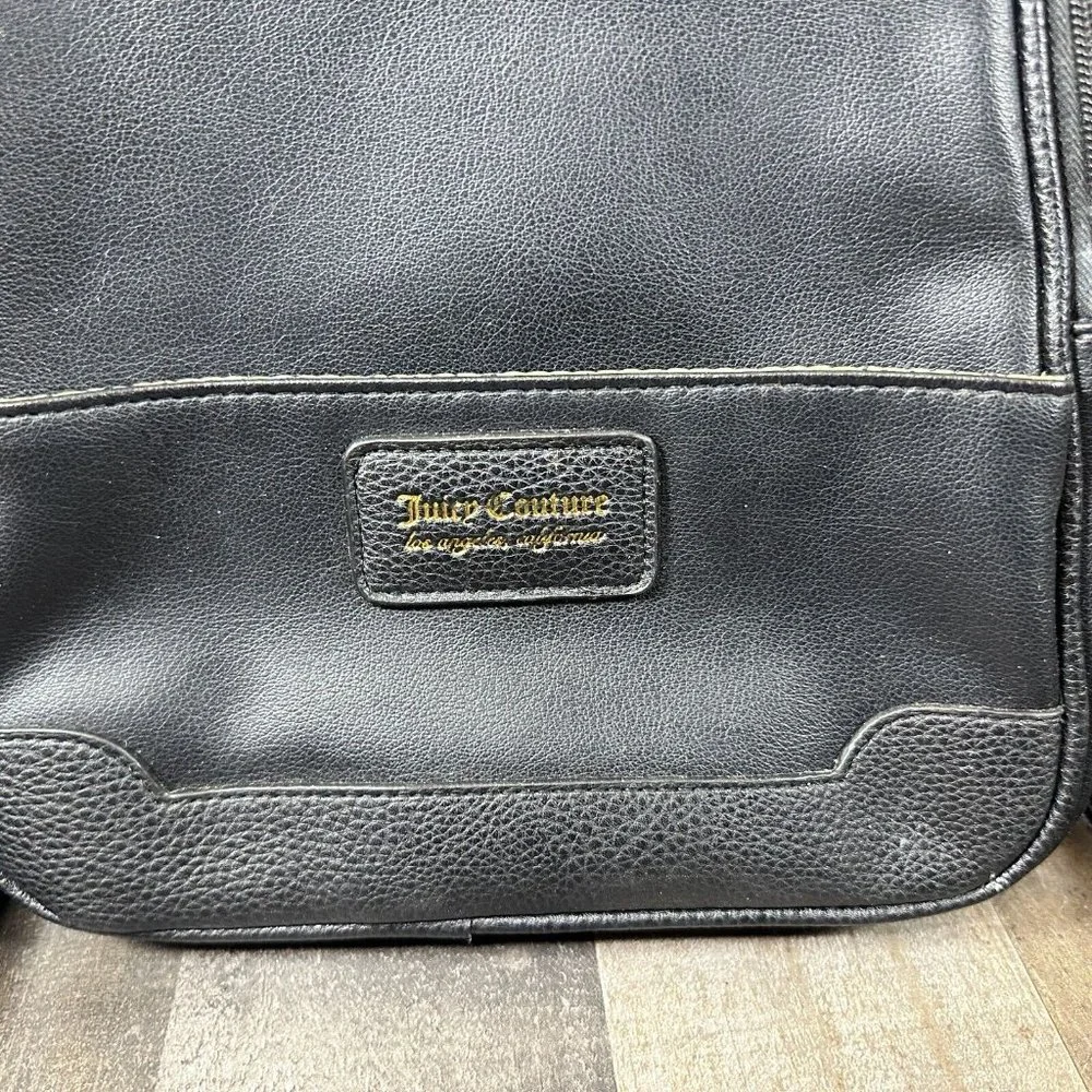 Black Faux Leather Designer Mini Backpack Juicy Couture‎